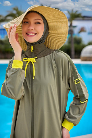Khaki Full Coverage Swimwear Burkini Set M2524 - By Baano