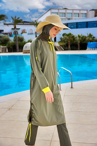 Khaki Full Coverage Swimwear Burkini Set M2524 - By Baano