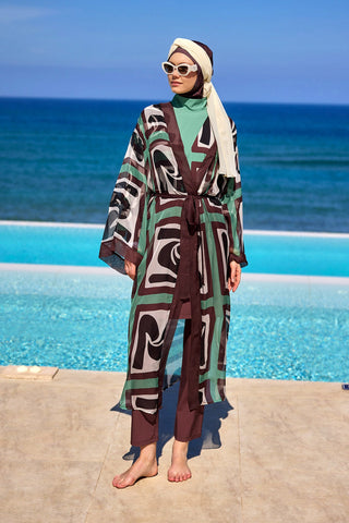 Silky Full Coverage Modest Kimono – Marina P2510 Brown - By Baano