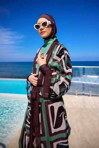 Silky Full Coverage Modest Kimono – Marina P2510 Brown - By Baano