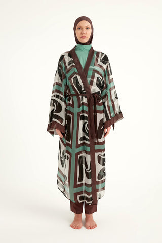 Silky Full Coverage Modest Kimono – Marina P2510 Brown - By Baano