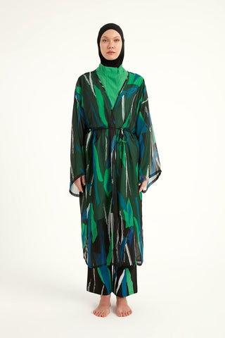 Silky Modest Full Coverage Kimono – Lightweight Elegant Swim Cover P2503-1 - By Baano