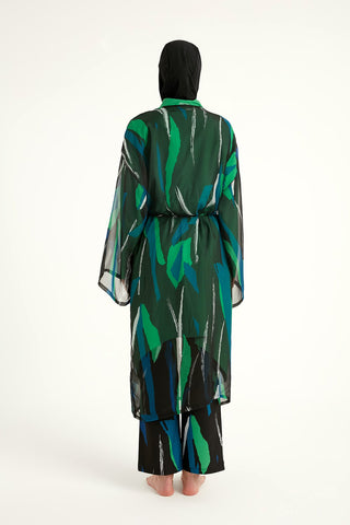 Silky Modest Full Coverage Kimono – Lightweight Elegant Swim Cover P2503-1 - By Baano