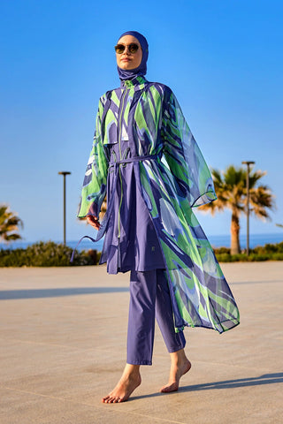 Marina Colorful Patterned Silky Kimono - P2504 - By Baano