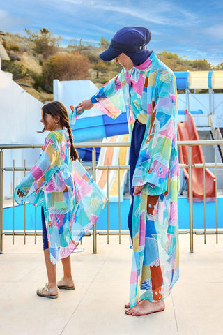 Silky Modest Full Coverage Kimono – Lightweight Elegant Beach Cover P2506 - By Baano