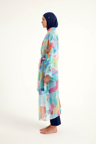 Silky Modest Full Coverage Kimono – Lightweight Elegant Beach Cover P2506 - By Baano