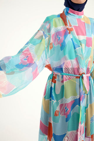 Silky Modest Full Coverage Kimono – Lightweight Elegant Beach Cover P2506 - By Baano