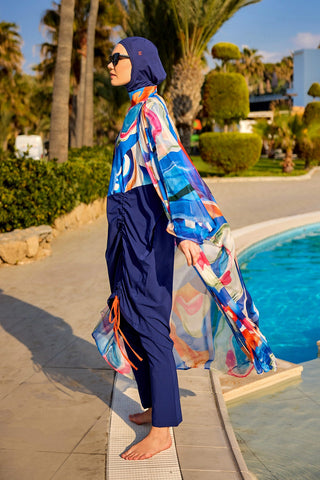 Marina Multicolor Silk-Touch Kimono - P2508 - By Baano