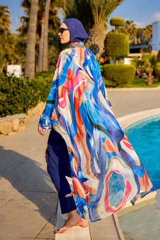 Marina Multicolor Silk-Touch Kimono - P2508 - By Baano