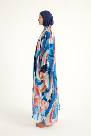 Marina Multicolor Silk-Touch Kimono - P2508 - By Baano