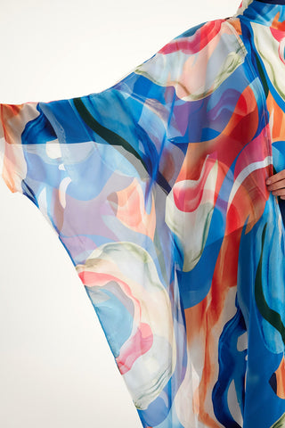 Marina Multicolor Silk-Touch Kimono - P2508 - By Baano