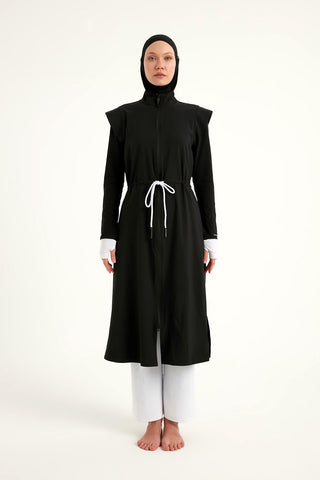 Black Full Coverage Islamic Swimwear Burkini Set M2501-2 - By Baano