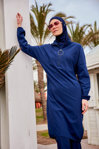 Woven Navy Burkini Modest Swimwear M2403 - By Baano