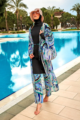 Lycra Black Burkini Modest Swimwear M2477 - By Baano