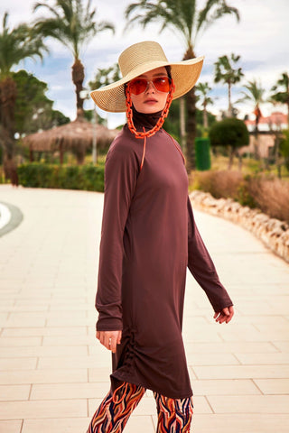 Lycra Brown Burkini Modest Swimwear M2466 - By Baano