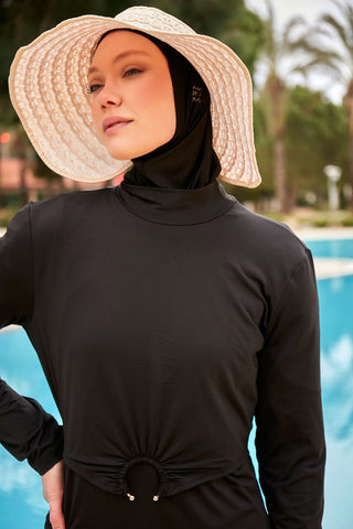 Lycra Black Burkini Modest Swimwear M2463 - By Baano