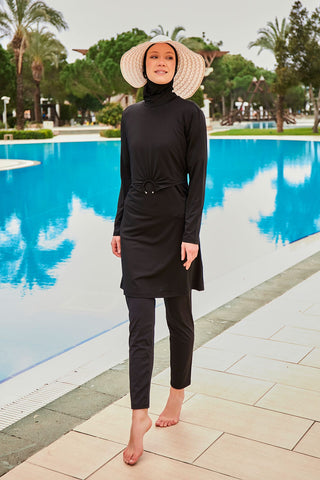 Lycra Black Burkini Modest Swimwear M2463 - By Baano