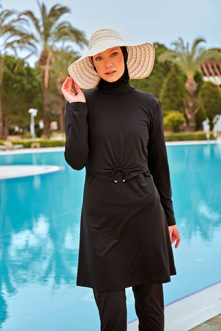 Lycra Black Burkini Modest Swimwear M2463 - By Baano
