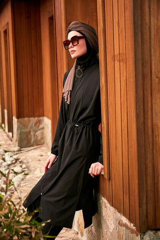Woven Black Burkini Modest Swimwear M2401 - By Baano