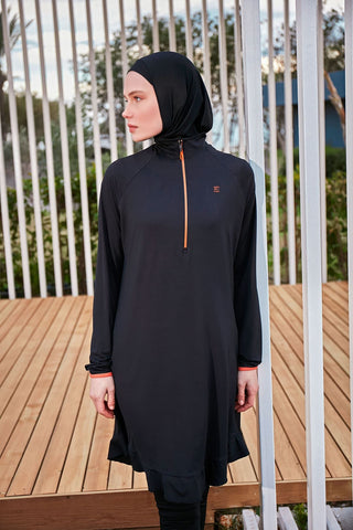 Lycra Black Burkini Modest Swimwear M2474 - By Baano