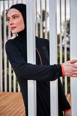 Lycra Black Burkini Modest Swimwear M2474 - By Baano