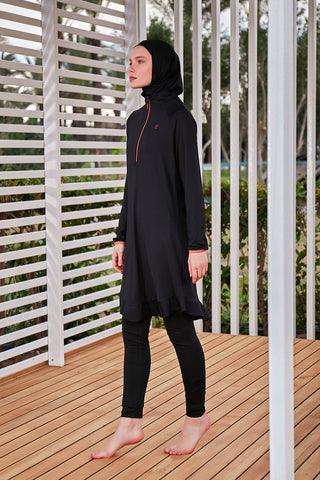 Lycra Black Burkini Modest Swimwear M2474 - By Baano