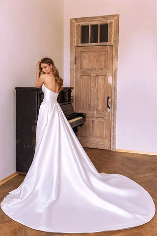 Marlene Strapless Satin Wedding Dress - By Baano