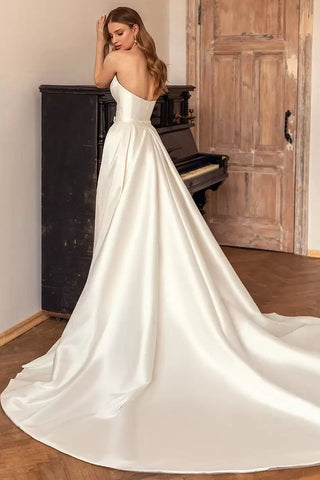 Marlene Strapless Satin Wedding Dress - By Baano
