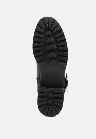 Maud Buckled Combat Boots