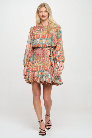 Ancient Tapestry Long Sleeve Dress