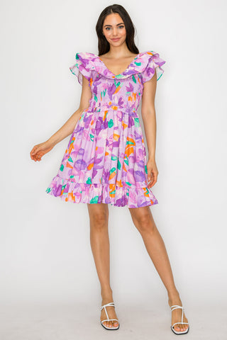 Lilac Dreamscape Short Dress