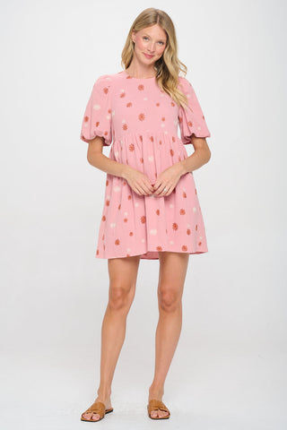 Mauve Embroidery Lucia Dress