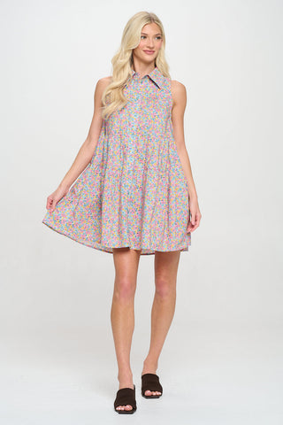 Mykonos Meadow Button Down Dress