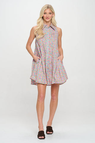 Mykonos Meadow Button Down Dress
