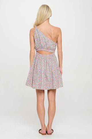 Mykonos Meadow One Shoulder Dress