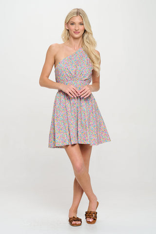Mykonos Meadow One Shoulder Dress