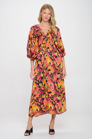 Paisley Flower Maxi Dress
