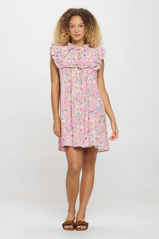 Petal Mosaic Short Dress