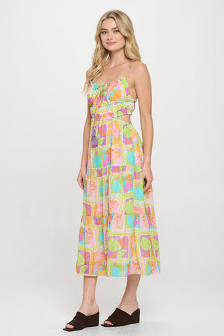 Tropical Mosaic Maxi Dress