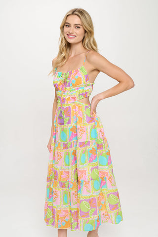 Tropical Mosaic Maxi Dress
