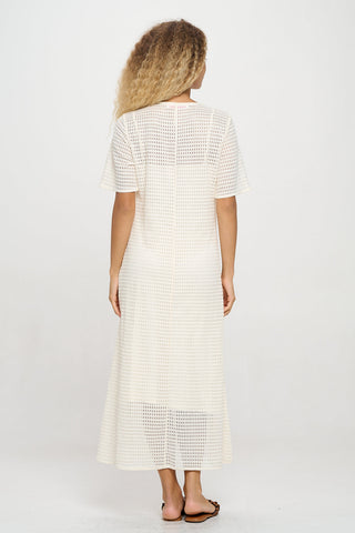 Vanila Honeycomb Maxi Dress