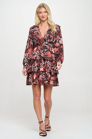 Vintage Floral Paisley Ruffle Dress