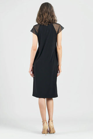 Mesh Cap Sleeve Midi Dress