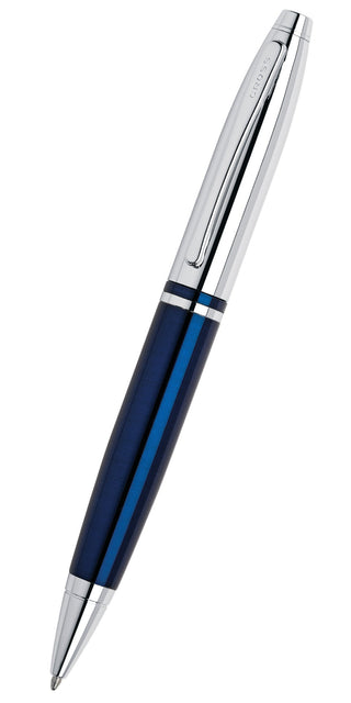 Calais™ Chrome & Blue Lacquer Ballpoint Pen - By Baano