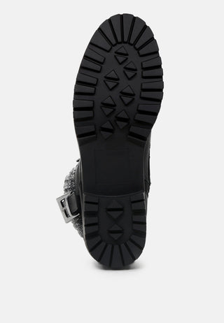 Michael Lace-Up Ankle Boots With Wool Collar