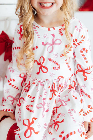Candy Cane Lane L/S Pocket Twirl Dress