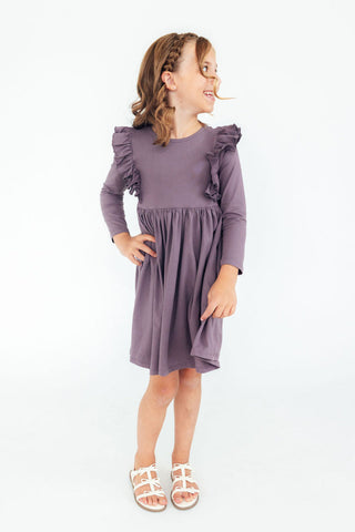 Vintage Violet L/S Ruffle Twirl Dress