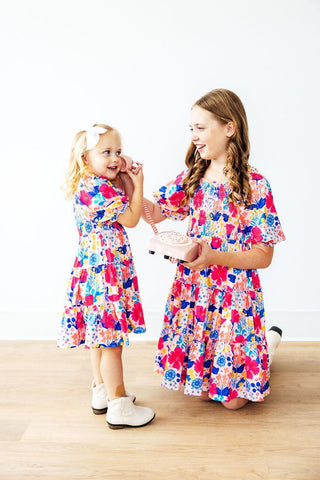 Sunshine Garden Smocked Ruffle Dress