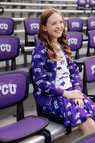 TCU Purple Frog Satin Jacket