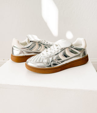 Milan Metallic Sneaker in Silver